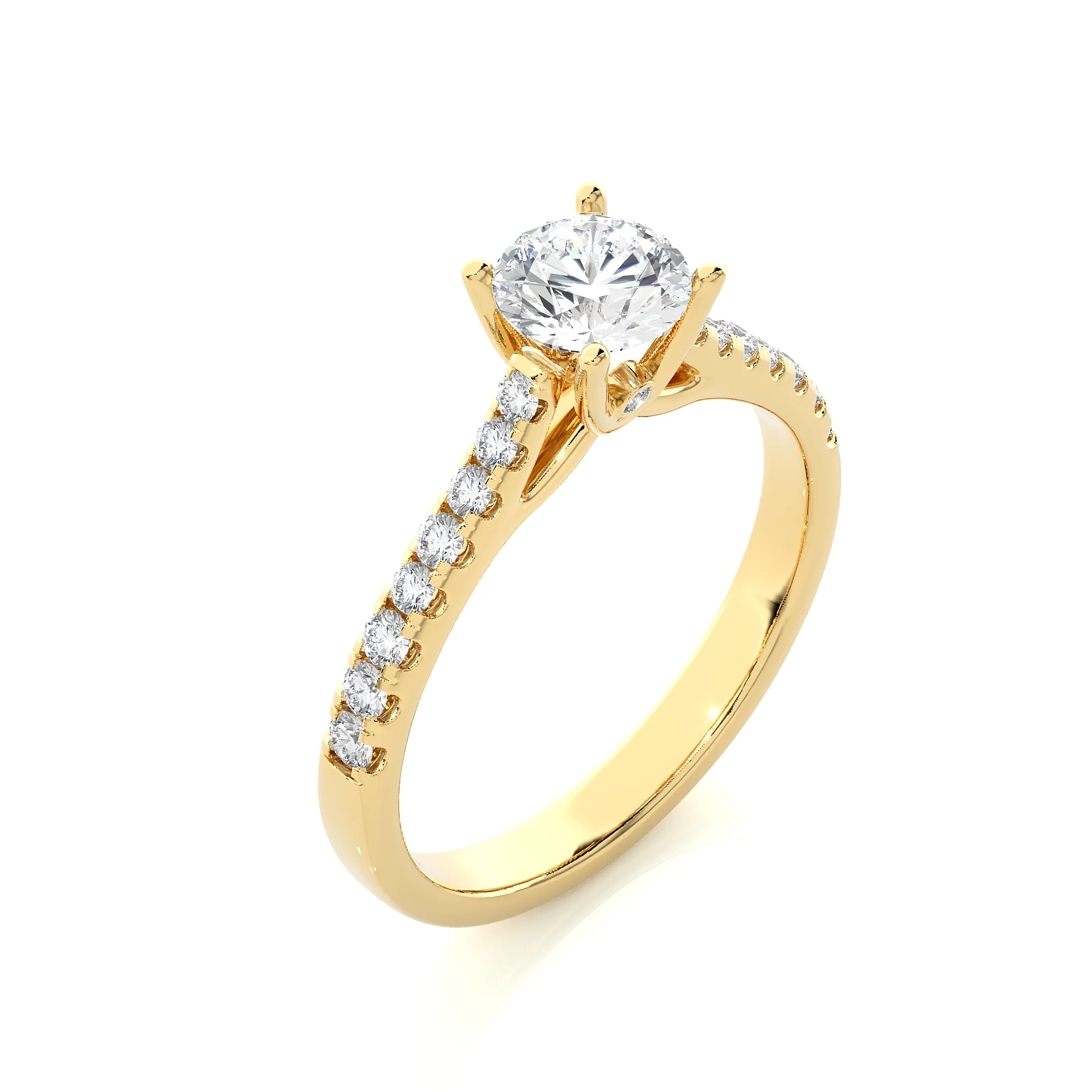 Custom Diamond Rings Engagement Woman 14K White Gold IGI Certified Luxury Lab Grown Diamond Ring from Indian Exporter