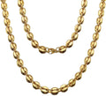 High End Jewelry Gold Plated Stainless Steel Jewelry Chubby Coffee Bean Necklace Bracelet Link Chains for Luxury Jewelry Set