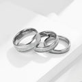 Poya K Ready to Ship Comfort Fit Imitated Meteorite Silver Polished Tungsten Carbide Ring
