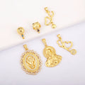QIKU Copper Metal Small Charms Stethoscope Medusa Kids Catholic Jesus Pendant Religious Jewelry Necklace Making Wholesale