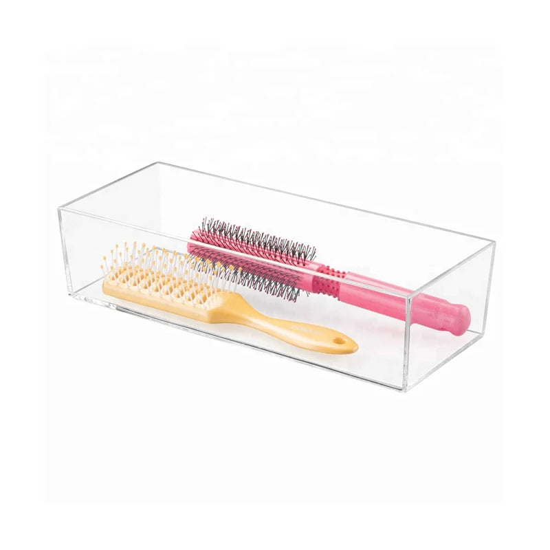 Clear Acrylic Lucite Vanity Tray Small Custom Vanity Organized Tray Lucite Cosmetic Organizer Containers