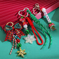 Hot Sale Bow Handmade Christmas Ornament Acrylic Beaded Letter Beads Mobile Phone Bag Pendant Christmas Keychain