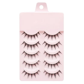 Wholesale 5 Pairs 3D Natural Eyelashes Manga Lashes with pink Tray