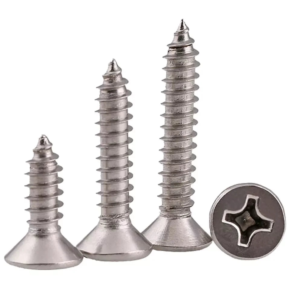 Bolts Manufacturers Customized Bolts Pointed Tail Phillips Cross Recessed Flat Head Self Tapping Wood Screws