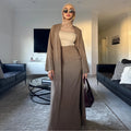 Loriya 2025 Fashion 2 Piece Abaya Set Muslim Abaya Dress with Khimar Abaya Eid Women's Trendy Islamic Clothing