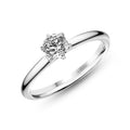 925 Sterling Silver Bar Setting Solitaire Ring Zircon Gemstone Classic Anti Allergic Women's Wedding Engagement Gift Rhodium