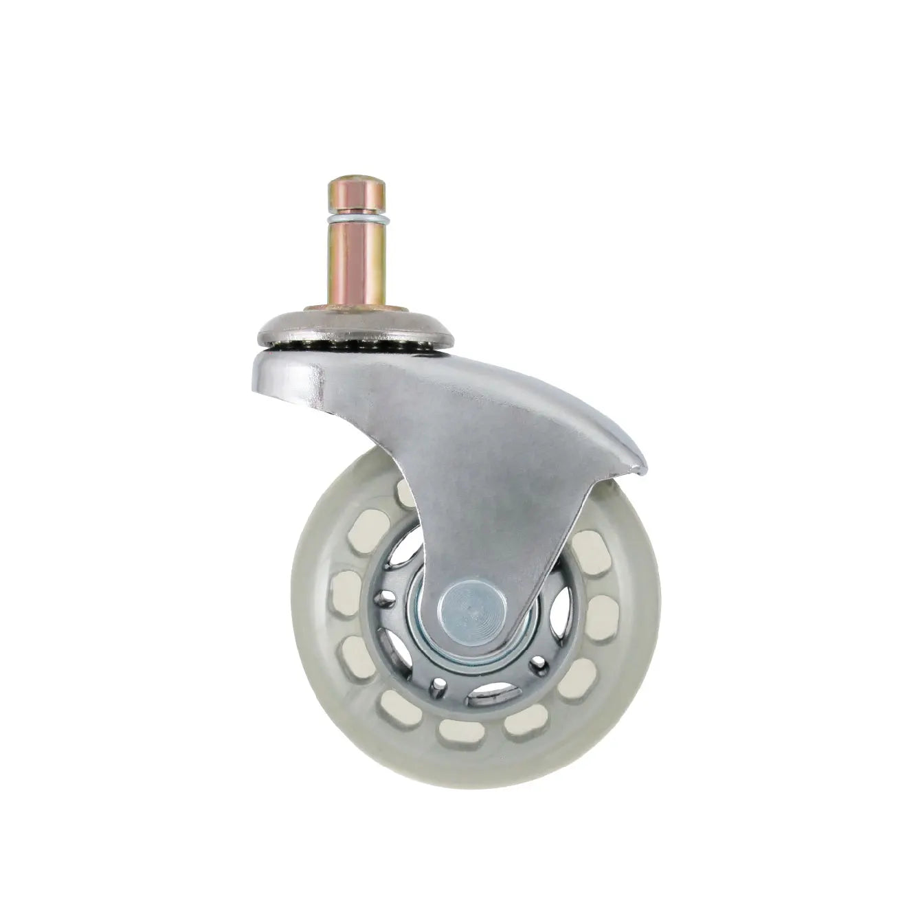 2.5 Inch Steel PU Wheels Office Chair Caster 3/8\" X 7/8\" Friction Ring Stem for Bathroom Warehouse Living Room School Use