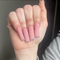 Factory Rhinestone Long Coffin False Nails Press on Wholesale 24Pcs ABS Finger Nails With Nail Glue