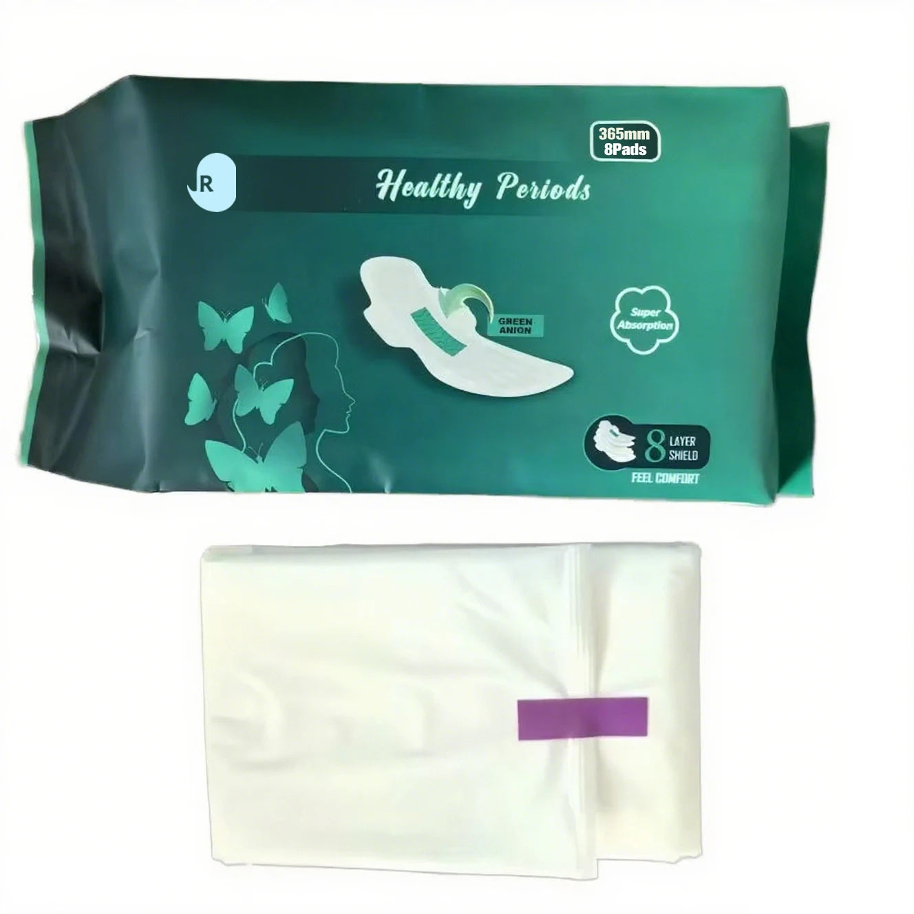 Women's Ultra-Thin Cotton Disposable Sanitary Napkin Super Absorbent Long Winged Pattern Breathable Feminine Hygiene
