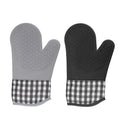Two-Finger Silicone Gloves Dotted Anti-Scalding Heat-Insulating Cotton BBQ Grill Kitchen Oven Gloves