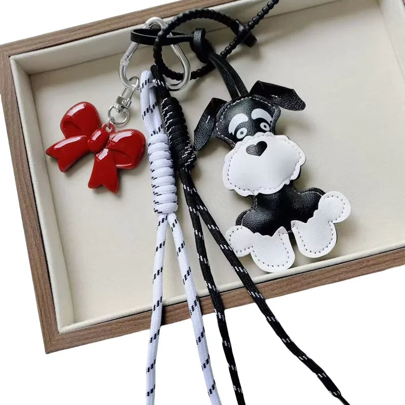 New South Korea Blogger with Schonery Bow Pendant Keychain High-grade Braided Rope All-match Popular Bag Pendant Key Ring