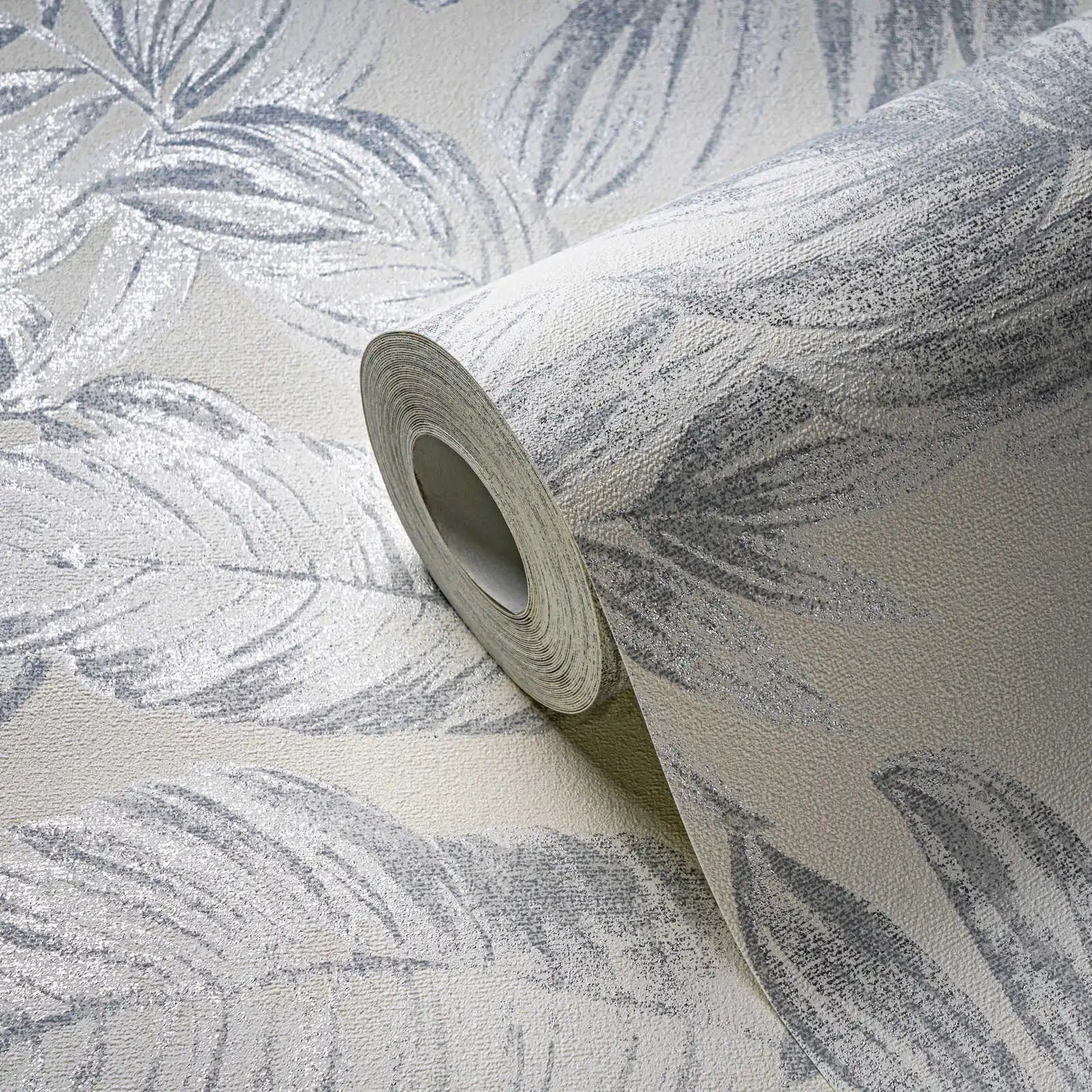 Germany Made Modern Damask White Silver Cream Non Woven Vinyl Wallpaper Rolls Sound-Absorbing 0.53x10.05m Household Use for