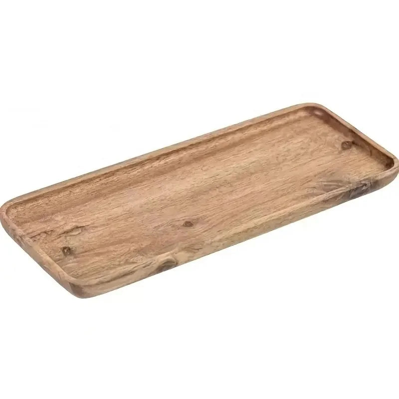 Acacia Wood Serving Tray Narrow Rectangle  Plate for Tea Snack Dessert Home Kitchen Party Display Board  for Candy Melon Serving