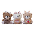 Cute Bowknot Cookies Teddy Bear Plush Charm Doll Keychain Cartoon Stuffed Animal Toys Bag Backpack Pendant Key Rings Ornaments