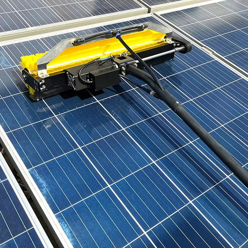 High Efficiency Electric Solar Panel Cleaning Machine with Telescopic Rods 3.5m 5.5m 7.5m and Roller Brushes