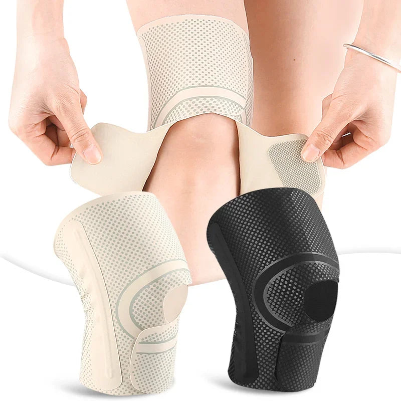 Melenlt Adjustable Breathable Knee Brace with Side Stabilizers for Pain Relief Arthritis Injury Recovery & Sports Support