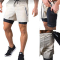 Running Shorts Sporty  Casual Outdoor Loose-Fitting  Multi-Pocket Double-Layer Fitness Shorts for Men