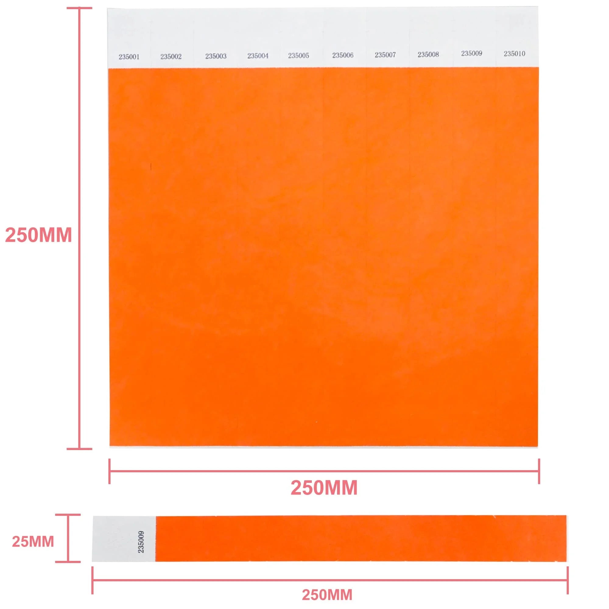 Fashion Gift Disposable Colorful 25mm Tyvek Wristband 1'' X10'' Paper Eco-Friendly Bracelet for Party Events and Festivals
