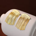 Aimgal Fine Jewelry Trendy Retro Stud Earrings Large Curved Gold Plated S925 Sterling Silver-Anniversary & Party Gift