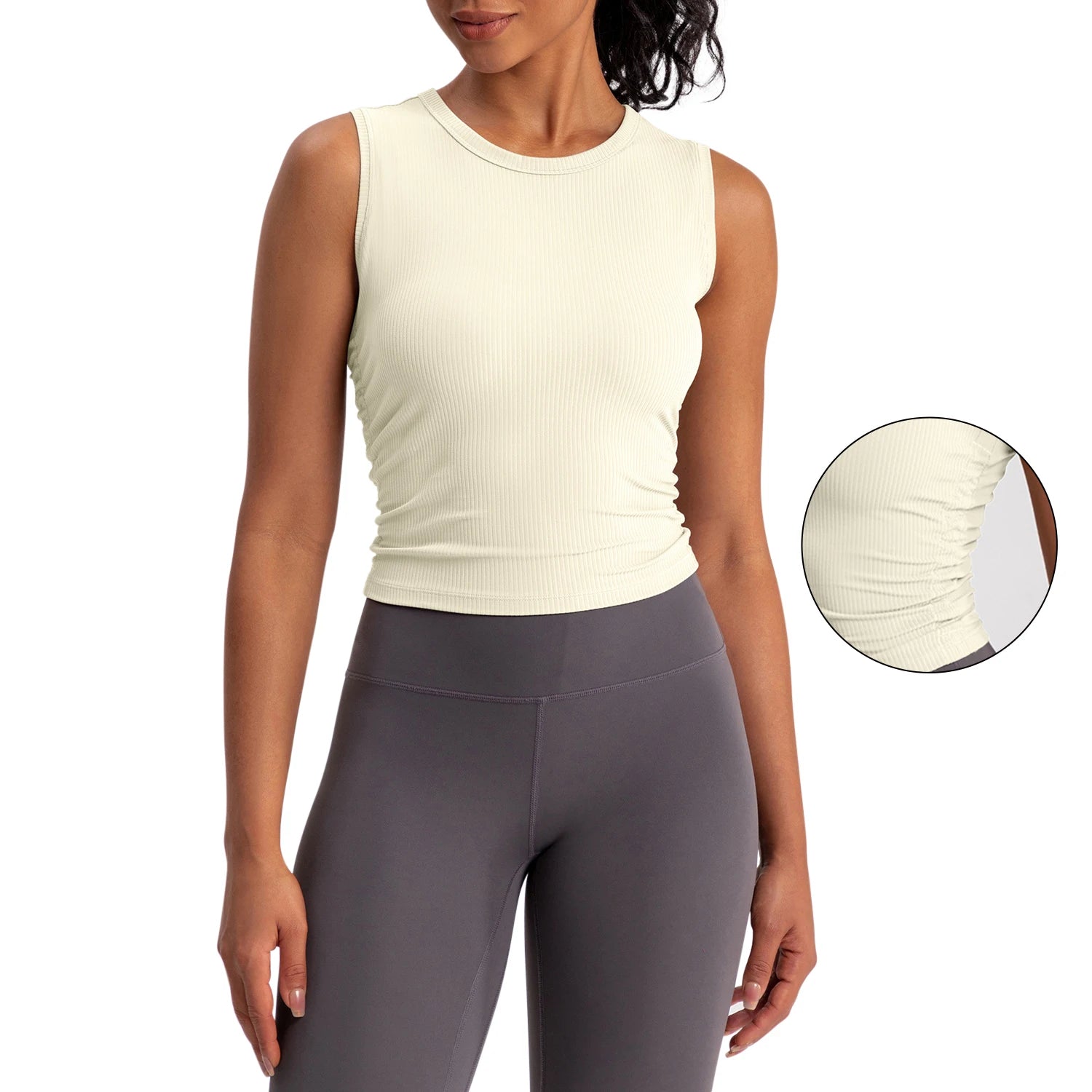 Top Trending 2025 Sporty Short Breathable Quick-Dry Tank Top Wholesale Women Workout Fitness Fashion Sleeveless Knitted