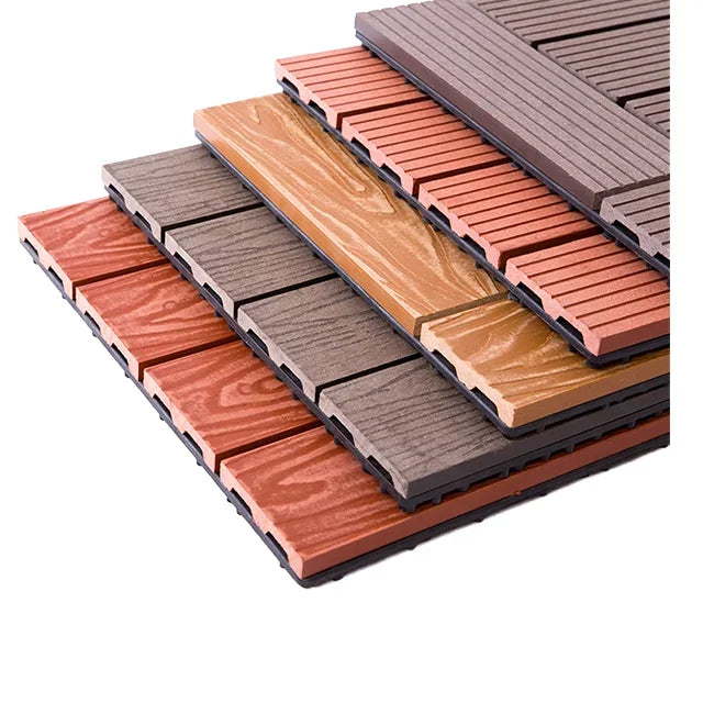 Contemporary Design Interlocking Decking Tiles for Outdoor Balcony Flooring Wood Grain Finish Anti-Slip and Fireproof Features MegaBDM