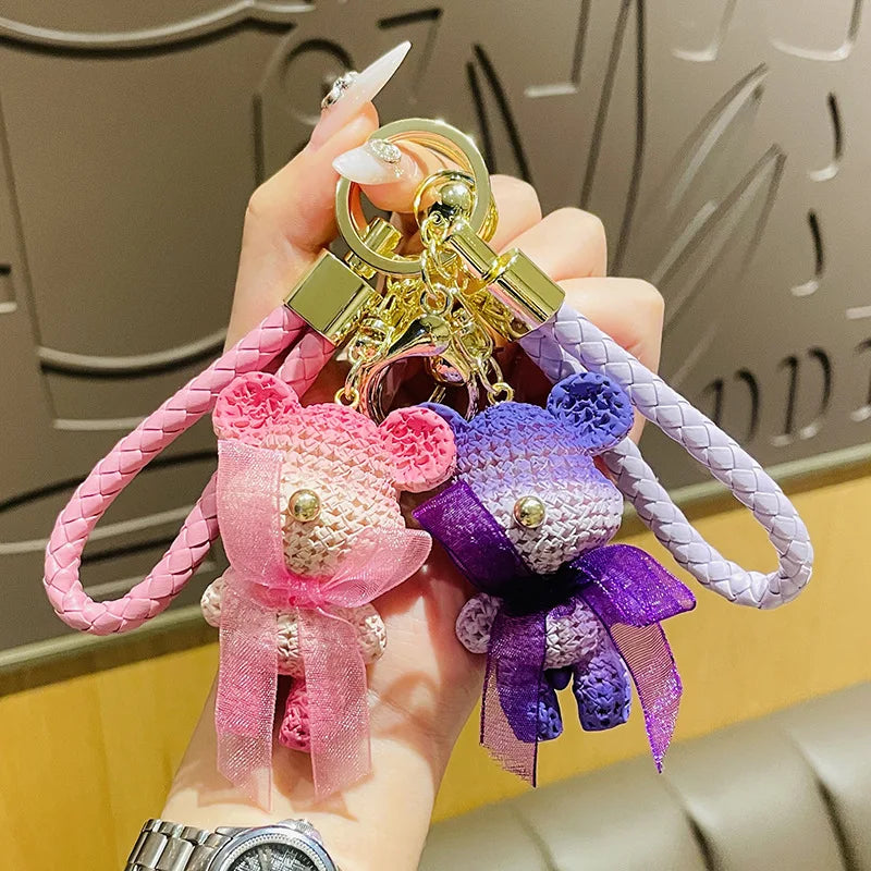 Cute Gradient Bear Keychain KawaiAnimal Doll Bag Charm