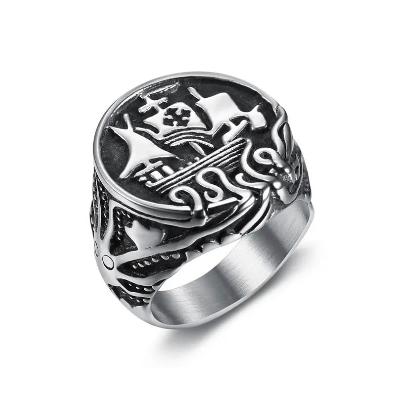 Low MOQ Wholesale Jewelry 18K Gold Plated Classic Princess Cut Women's Unisex Stainless Steel Finger Boat Ring