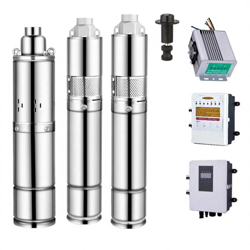Solar Submersible Water Pump  Energy-Saving Eco-Friendly with Control Box High Waterproof Rating
