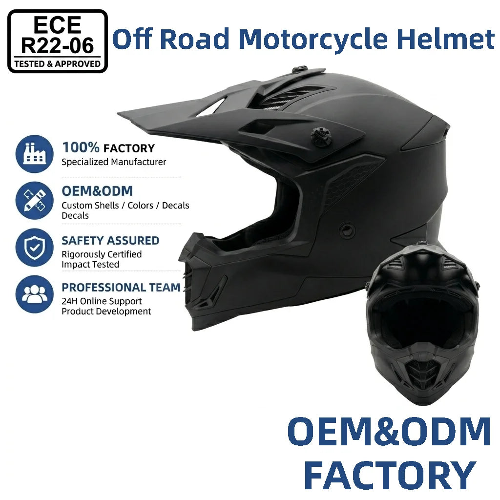 ECE Certification Sport Cool Breathable Motorcycle off Road Helmets for Custom Logo Dirt Bike Motocross Made in China Adults