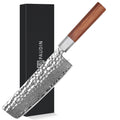 Japanese Kitchen Knife Hammer Blade 67 Layers Damascus Knives Wood Handle Wood Handle Nakiri Knife 7"