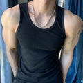 Pack of 3 Cheap Factory Polyester Men's Ribbed Fitness tank Top  White Black Grey Color Singlet for Men