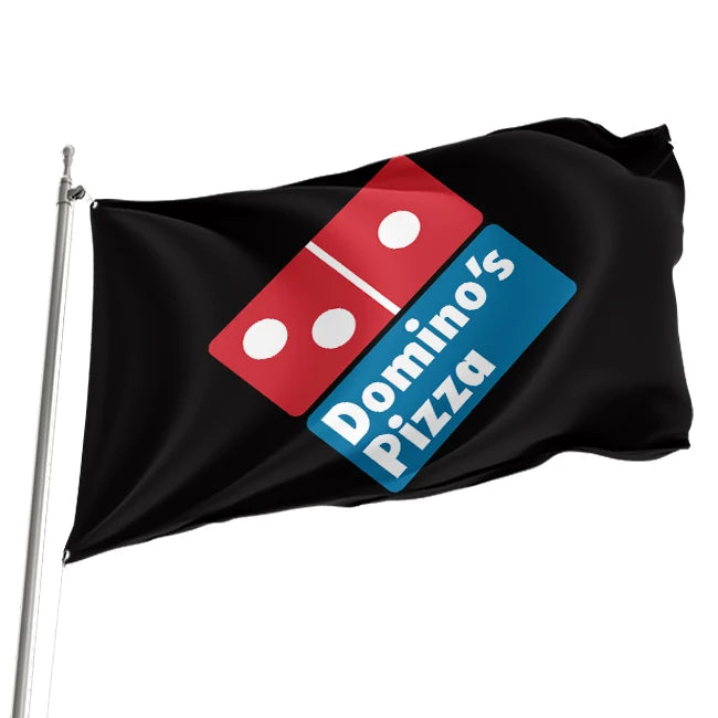 Wholesale Custom 3*5ft Double Sided Pizza Shop Flags Digital Printed Promotional Product with Double Line Overlock Pizza Flag