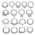 G23 Titanium 16G Nose Ring Segment Clicker Earrings Cartilage Tragus Helix Lip Labret Piercing Fashion Body Jewelry