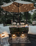 Free Custom Design EU & USA States LED Patio Umbrella Manual Control Outdoor Beach Umbrella for Hotel & Party Occasions