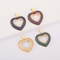 Wholesale Copper Gold Plated Heart Shaped Charms Multicolor CZ Enamel Inlay Children's Gift Fashion DIY Necklace Making Supplies