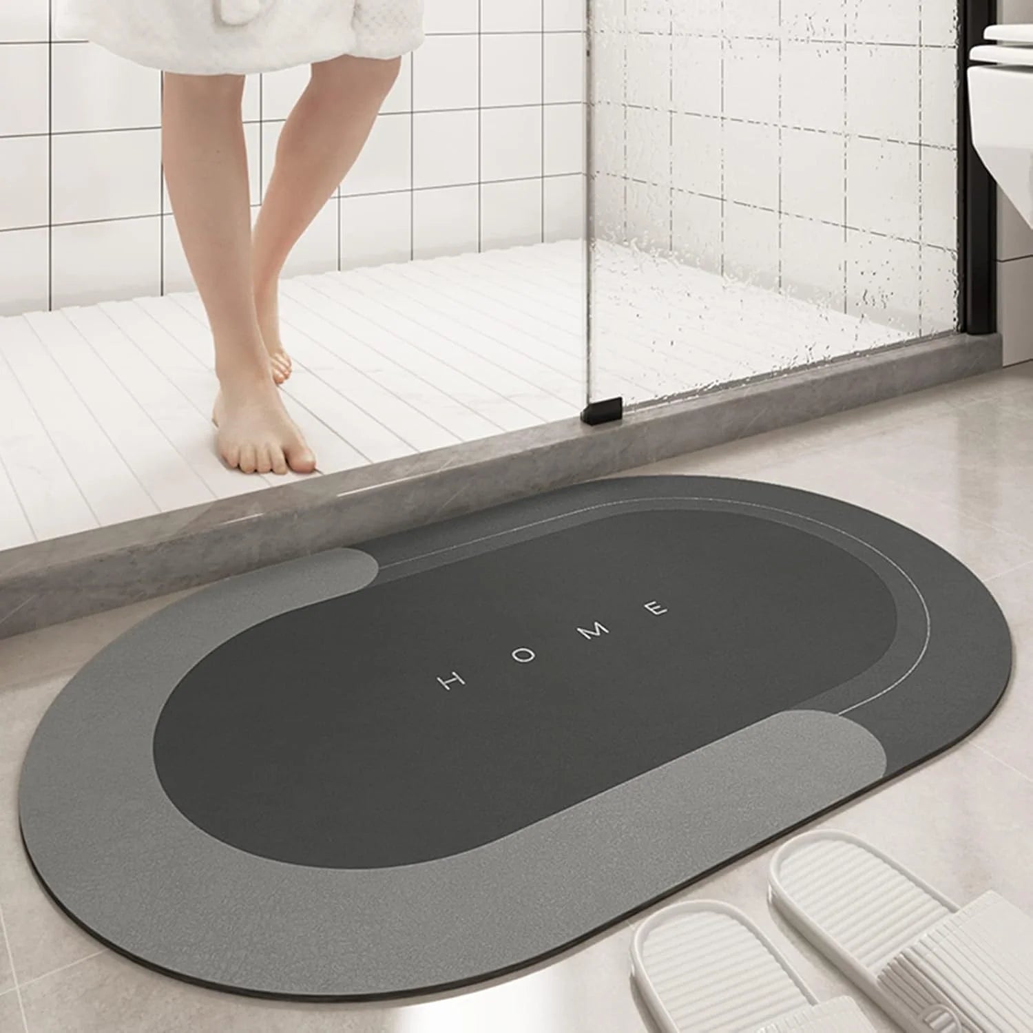 Bathroom Mat Rug Quick Dry Non Slip Super Absorbent Bath Shower Mat Thin Bathroom Rug Floor Mat Fit Under Door