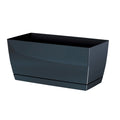 Coubi Case P plastic planter in graphite color 29 (length) x 14.2 (width) x 13.6 (height) cm