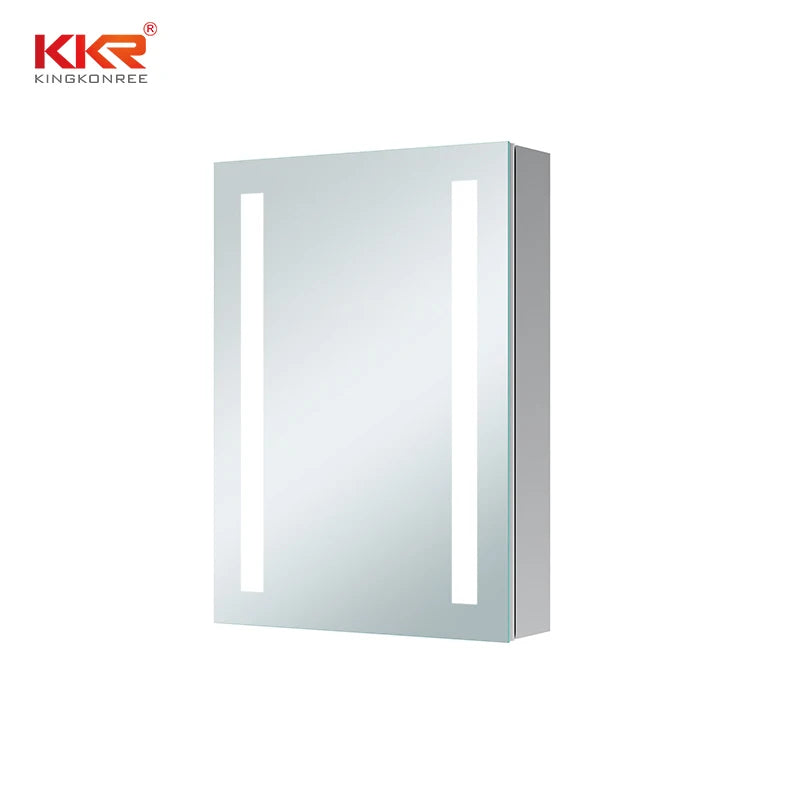 LED Smart Illuminated Modern MDF Medicine Mirror Cabinet Wall Mounted Vanity Mirror for Hotel Use