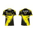 Black and Yellow Color Custom Logo Men's Esports Jersey Design Sublimation Transfer Print 100% Polyester Eco-Friendly