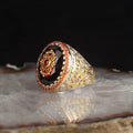 Hot New 925 Sterling Silver Male Ring Ottoman Style Bi-Color Rhodium and Gold Plating Fine Men's Jewelry