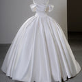 For Jancember SFY07 Boho Off-Shoulder Ruffle Ball Gown Dress Natural Wedding Party for Girls Anti-Static Pleat Floor-Length