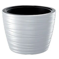Low planter with 22L reservoir. Maze made of plastic in white. 37.5 (length) x 37.5 (width) x 27.9 (height) cm