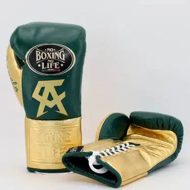 No Boxing No Life Professional Laced Top Grade Cowhide Leather Boxing Gloves Thick 4-Layer Padding Breathable Moisture Wicking