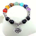 Trendy 7-Beat Heart-Shaped Beaded Bracelet with Pearl Natural Stone Hand Chain for Women and Men for Anniversary and Gifts