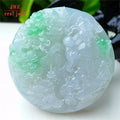 Myanmar Natural a Type Jadeite Jade Pendant Ice Glutinous Green Landscape God of Wealth Emerald Pendant 82.53