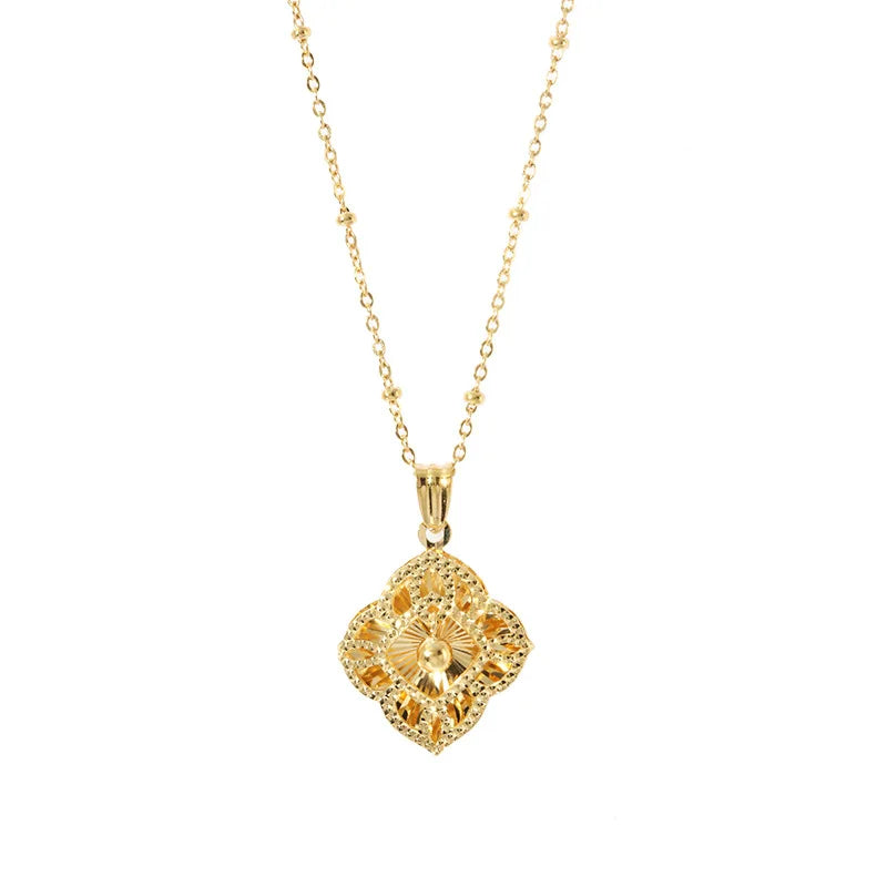 New Arrival Silver 925 18k Gold Plated Flower Shape for Women Fashion Pendant Necklace Wedding Gift