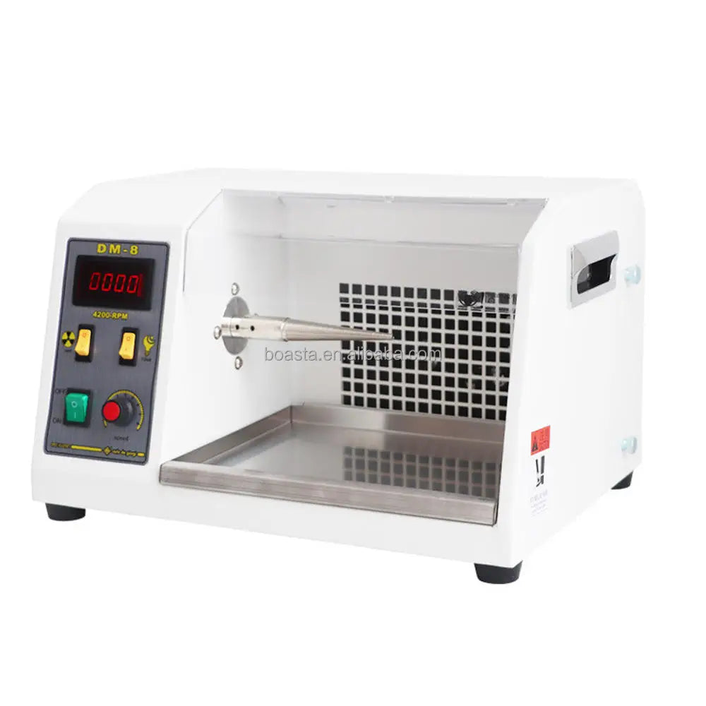 Boasta DM-8 Bench Dust Collecting Polishing Machine with Acrylic Shield Stepless Speed 370W 4300RPM for Jewelry Workshop