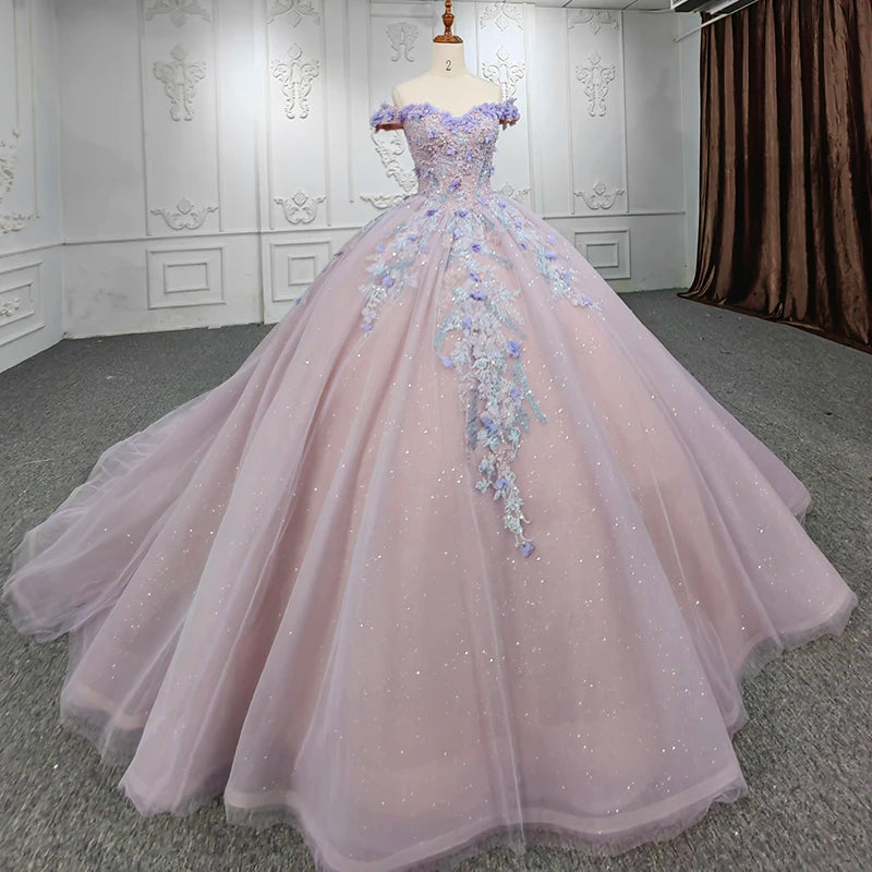 9886 Fashion Design Luxury Sequins Party Gown High Waist Elegant Embroider Gowns for Women