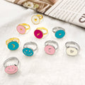 Candy Color Cartoon Smile Lovely Customized 925 Sterling Silver Ring Gold Plated Enamel Heart Non-Fading Jewelry for Women MegaBDM