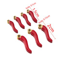 3D DIY Gold Plated Stainless Steel Jewelry Making Accessories Enamel Enameled Vegetable Hot Pepper Chili Charm Pendant